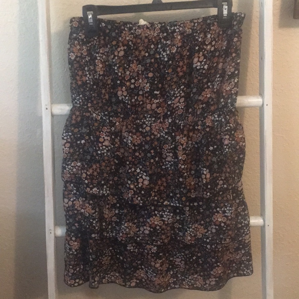 Strapless floral dress